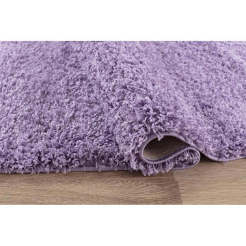 Oxford OXF00 Plain Plush Soft Stain-Resistant Textured Polypropylene Shaggy Lilac Round Rug-Desire Rugs-Rug Love - The Most Loved Rug Store